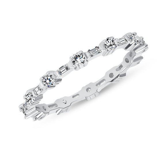 New Baguette CZ Eternity Wedding Band Ring